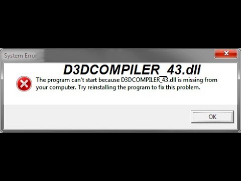 d3dcompiler 43 dll was not found